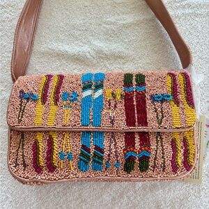 Viral Beaded “Skis” Shoulder Bag – NWT – Made in India